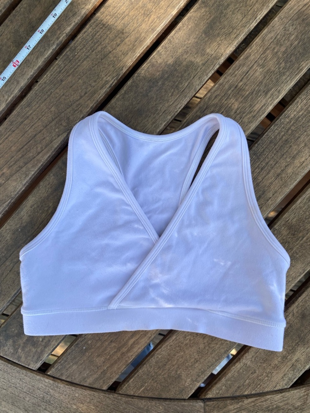 Vintage Lululemon White Women's Crossover  Sports Bra GUC Yoga Workout